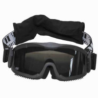 Schutzbrille Thunder deluxe schwarz mit 2 Ersatzgläsern