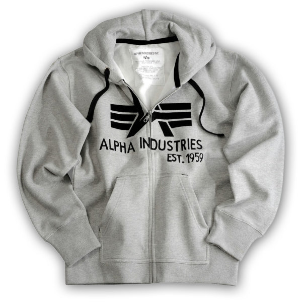Alpha Big A Classic Hoody zip grau