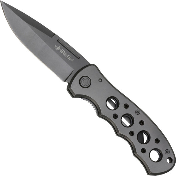 Taschenmesser Grifflöcher anthrazit matt