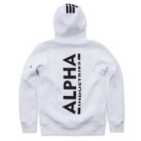 Alpha Back Print Hoody white