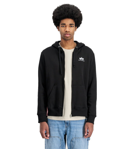 Alpha Basic Zip Hoody Small Logo schwarz