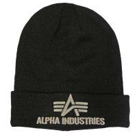 Alpha Label Beanie schwarz
