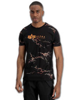 Alpha T-Shirt Lightning AOP black/orange