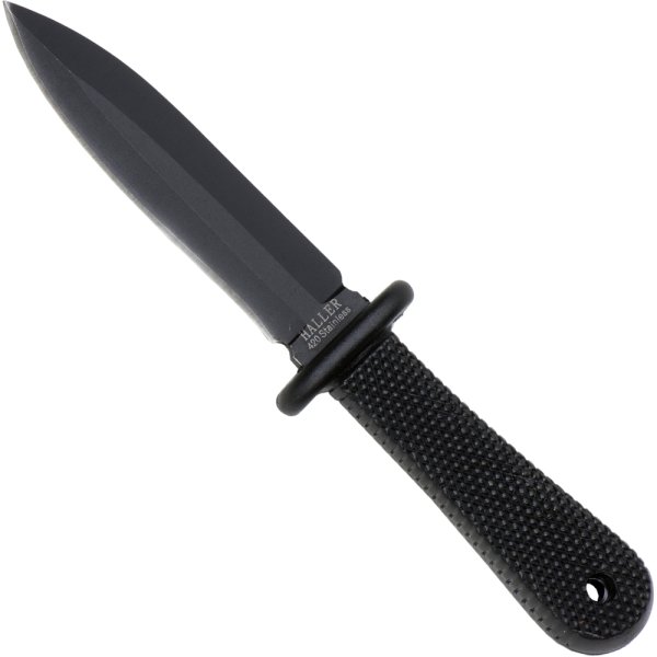 Neck Knife Peak schwarz gummierter Grifff