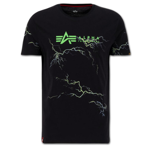 Alpha T-Shirt Lightning AOP black/poisongreen
