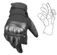 Tactical Gloves Leder Gen II schwarz mit Knöchelschutz