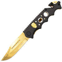 Zweihandmesser Rescue Skull black/gold