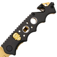 Zweihandmesser Rescue Skull black/gold