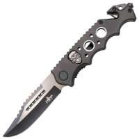 Zweihandmesser Rescue Skull black/silver