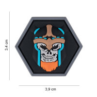 Patch 3D PVC Viking Skull Hexagon