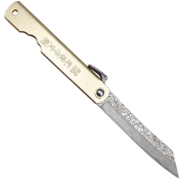 Higonokami Tanto brass Damast