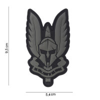 PVC Klett-Aufnäher Rubber Patch Spartan schwarz