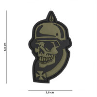 PVC Klett-Patch Tactical Aufnäher WWI Skull green