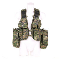 Tactical Weste mit vielen Taschen woodland digital