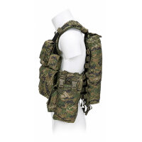 Tactical Weste mit vielen Taschen woodland digital