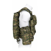 Tactical Weste mit vielen Taschen woodland digital