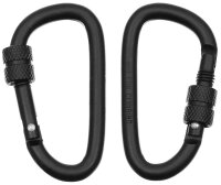 Karabiner schwarz mit Schraubverschluss 2er Pack