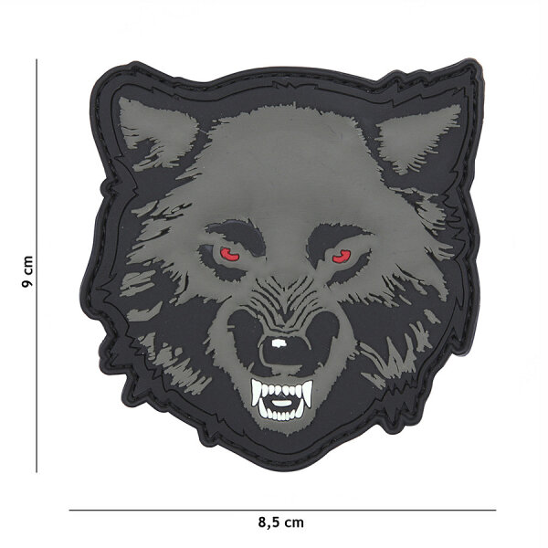 PVC Klett-Patch Wolf grey