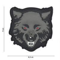 PVC Klett-Patch Wolf grey