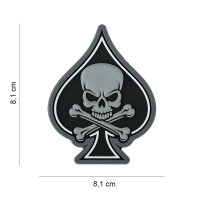 PVC Klett-Patch Pik-Ass Totenkopf