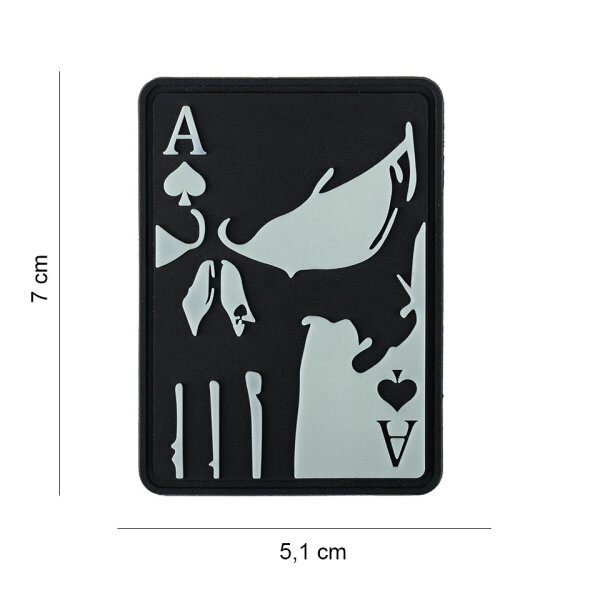 PVC Klett-Patch Pik-Ass Punisher Glow in the dark