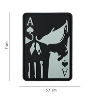 PVC Klett-Patch Pik-Ass Punisher Glow in the dark