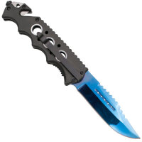 Zweihandmesser Rescue Skull blau
