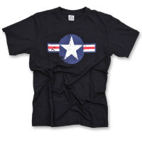 T-Shirt WWII US AirF. Star schwarz S
