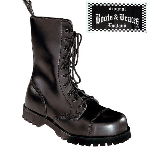 Boots & Braces 10-Loch Rangerstiefel schwarz