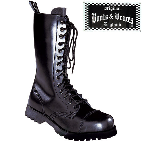 Boots & Braces 14-Loch Rangerstiefel schwarz