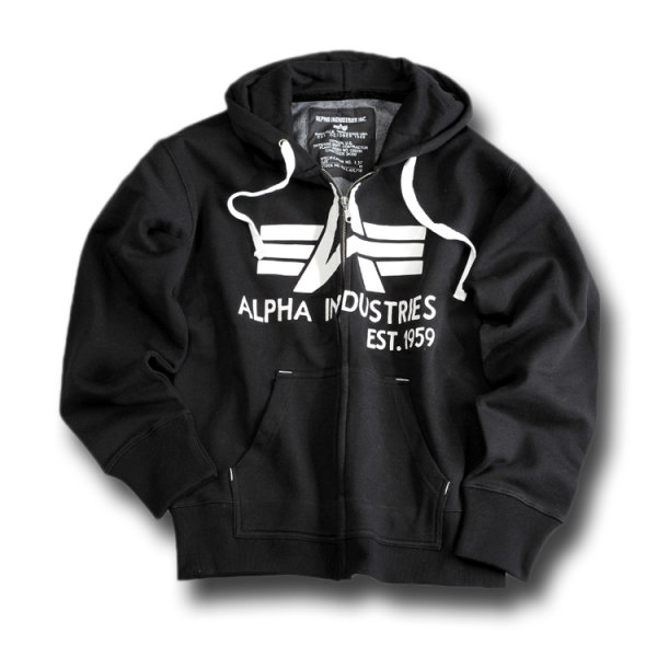 Alpha Big A Classic Hoody zip schwarz